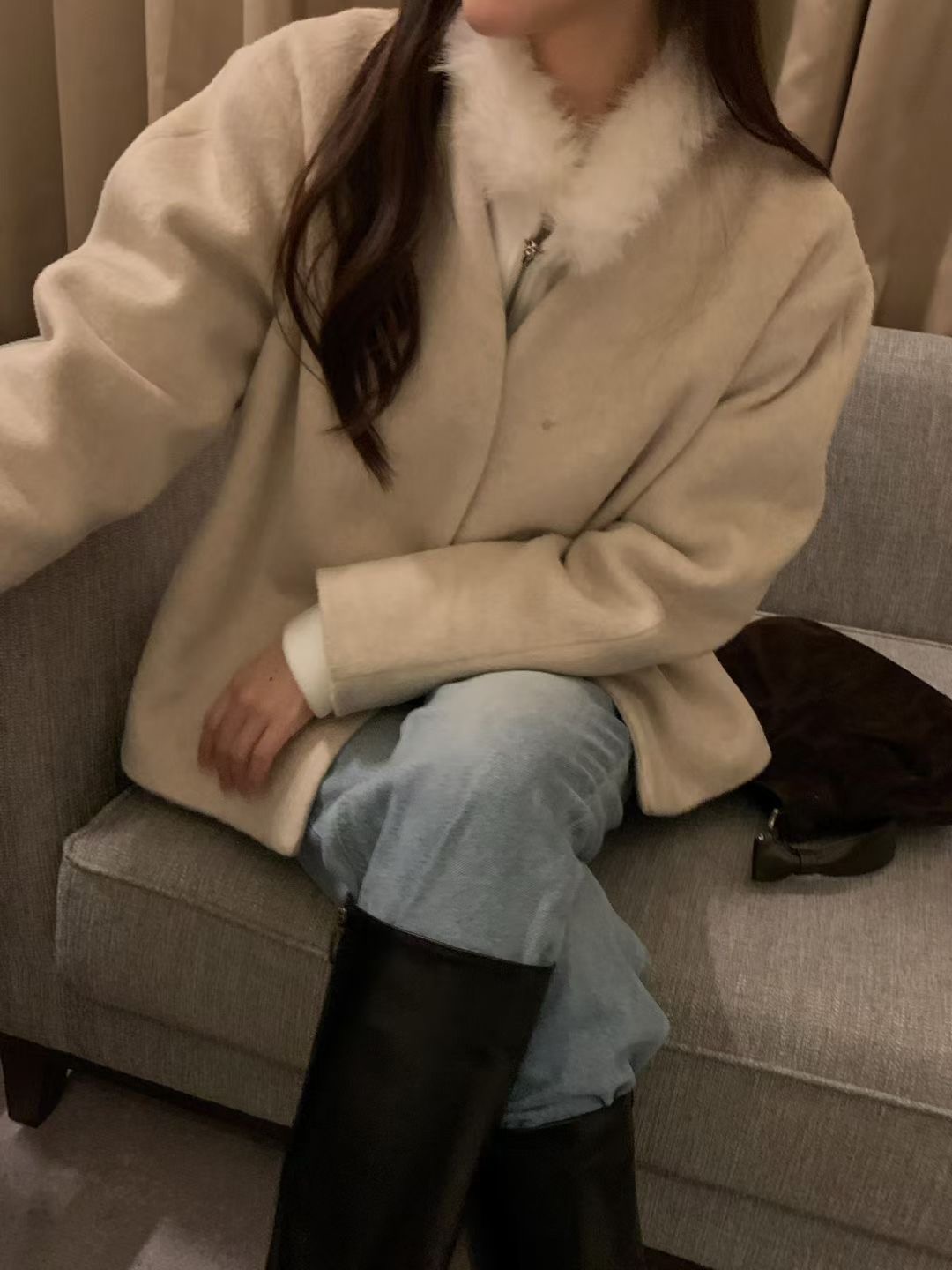 OSRO韓國直郵㊣女士新款時尚推薦25秋冬休閑熱賣職業短款大衣OSRO短款大衣