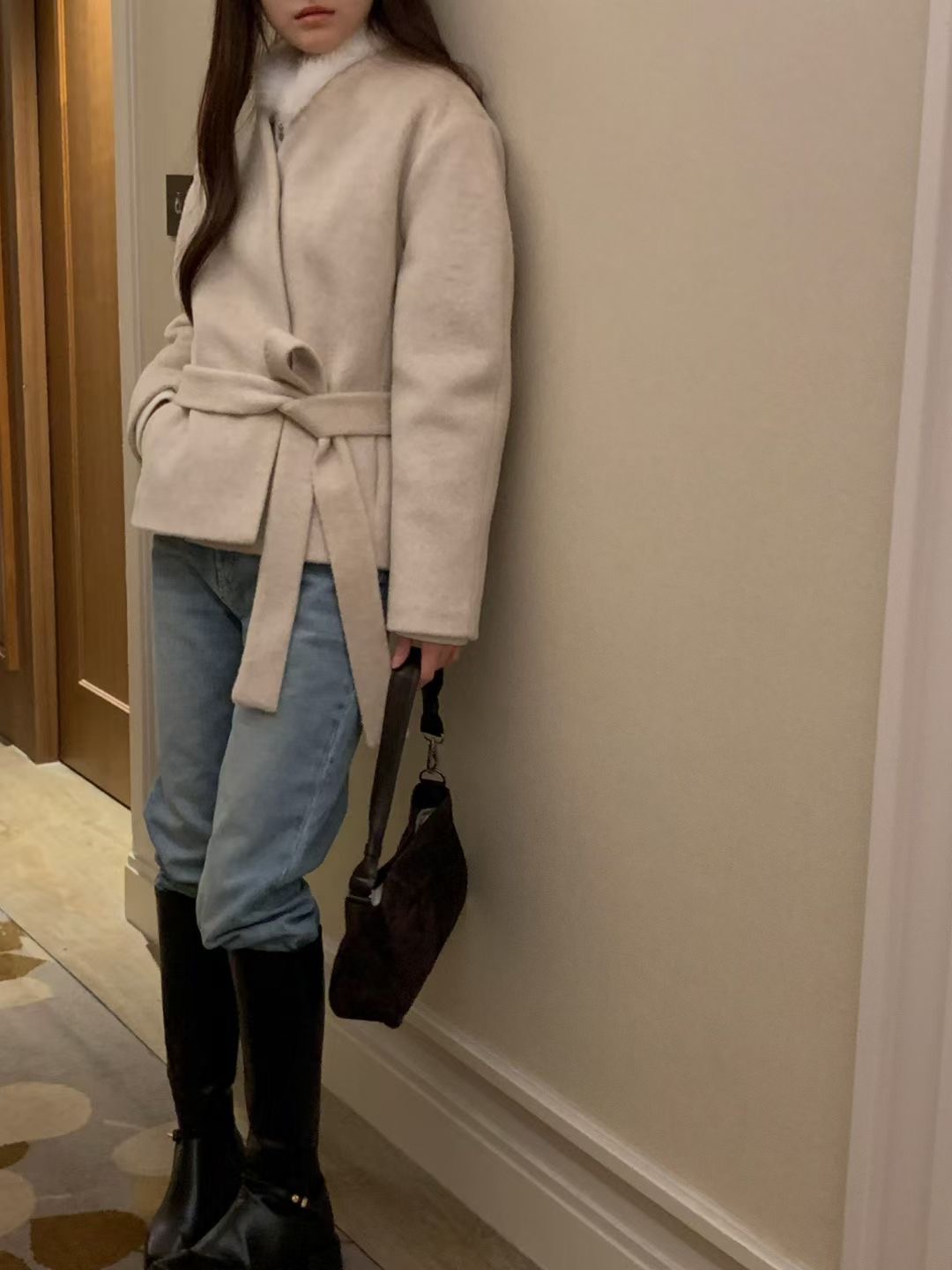 OSRO韓國直郵㊣女士新款時尚推薦25秋冬休閑熱賣職業短款大衣OSRO短款大衣