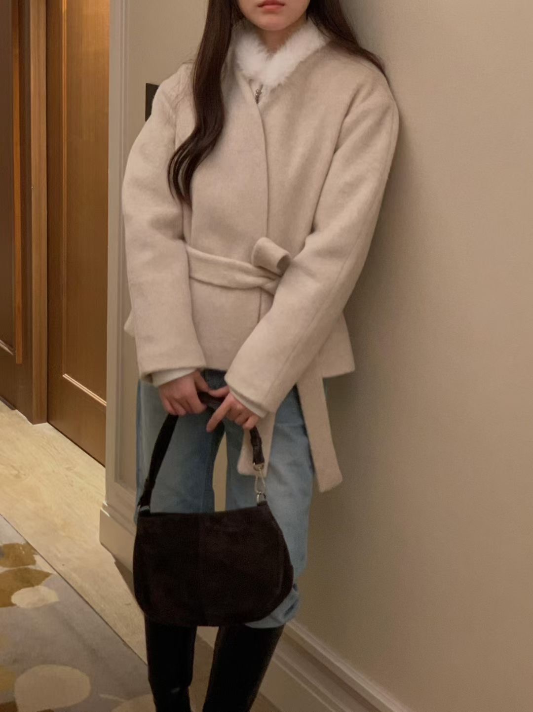 OSRO韓國直郵㊣女士新款時尚推薦25秋冬休閑熱賣職業短款大衣OSRO短款大衣