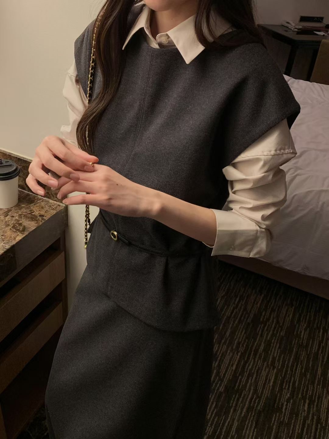 OSRO東大門㊣實拍女士新款職業25秋冬真品吊帶背心不含腰帶OSRO吊帶/背心