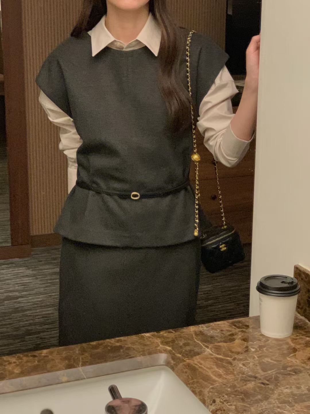 OSRO東大門㊣實拍女士新款職業25秋冬真品吊帶背心不含腰帶OSRO吊帶/背心圖色2