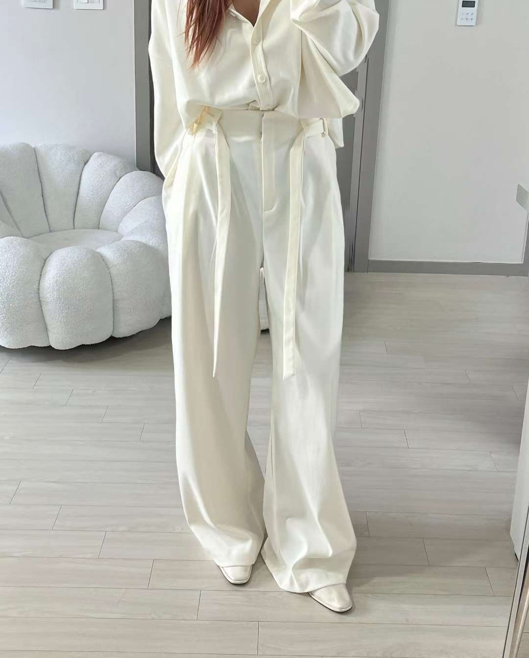 KITSCH東大門㊣實拍女裝新款25秋冬時尚熱賣職業休閑褲含腰帶KITSCH休閑褲圖色2