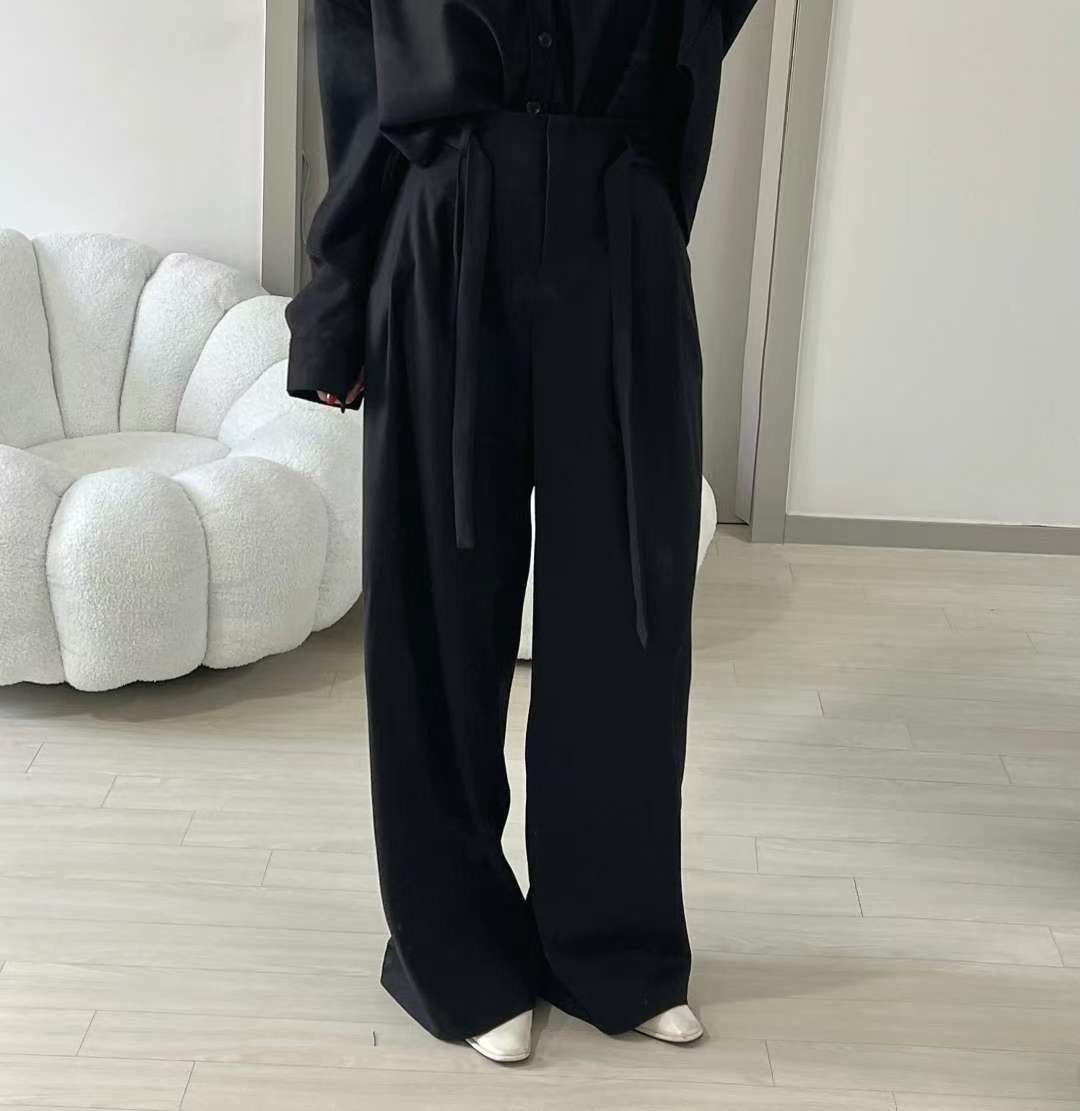 KITSCH東大門㊣實拍女裝新款25秋冬時尚熱賣職業休閑褲含腰帶KITSCH休閑褲圖色3