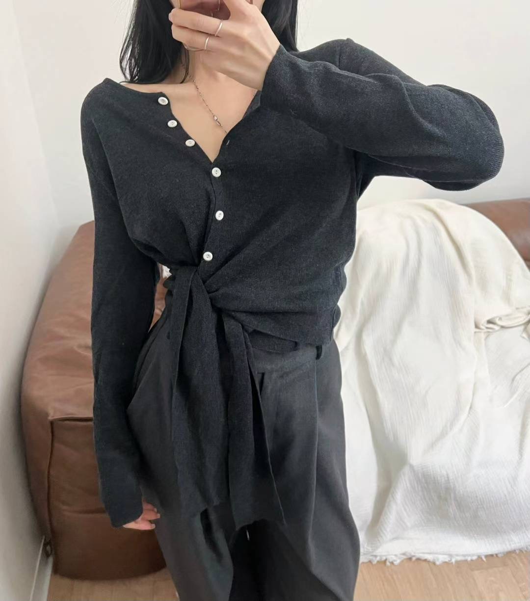 KITSCH東大門㊣實拍女士新款職業25秋冬時尚人氣熱賣針織衫KITSCH針織衫圖色1