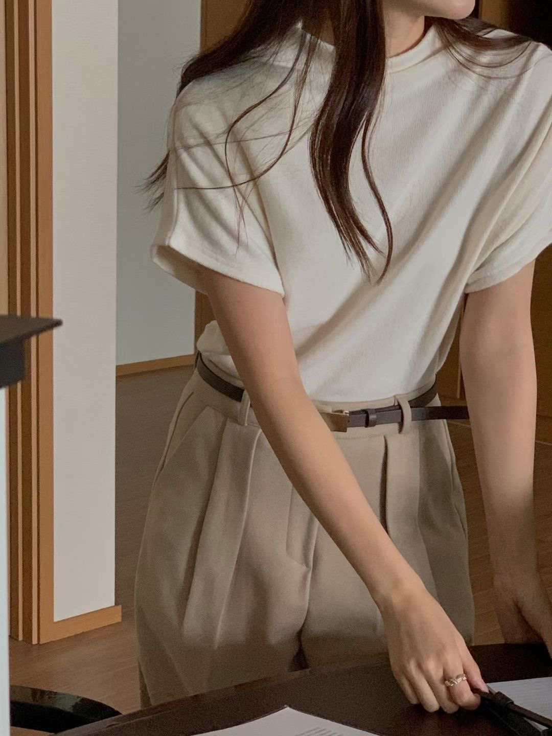 OSRO韓國直郵㊣女士新品25秋冬休閑人氣真品推薦職業時尚T恤OSROT恤