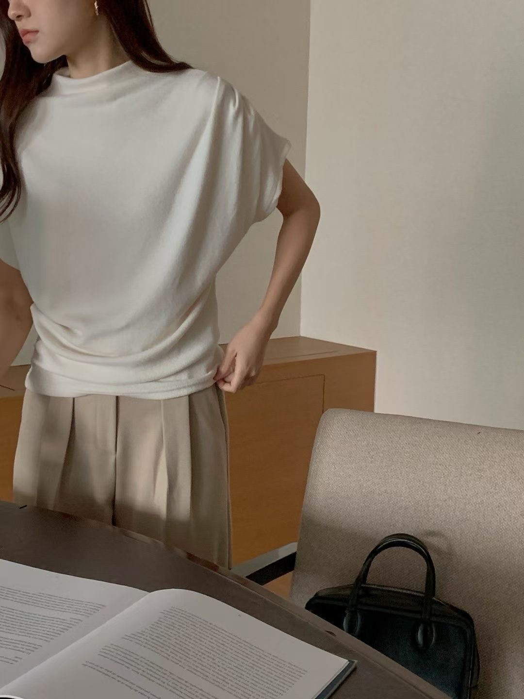 OSRO韓國直郵㊣女士新品25秋冬休閑人氣真品推薦職業時尚T恤OSROT恤