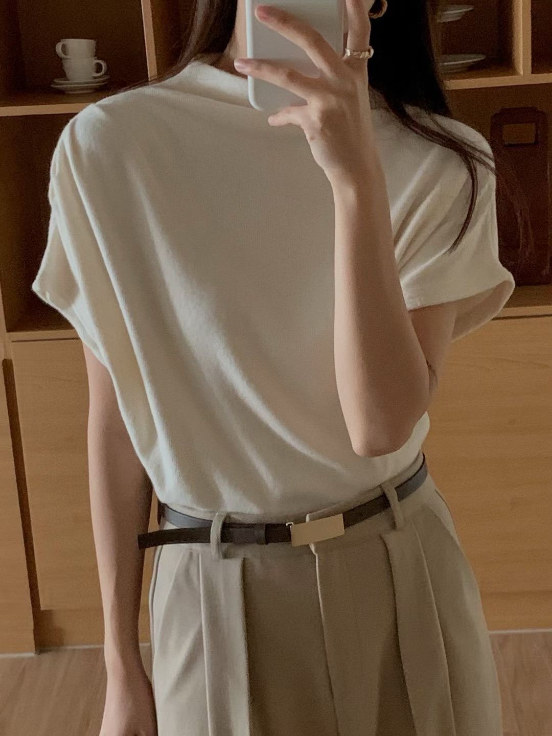 OSRO韓國直郵㊣女士新品25秋冬休閑人氣真品推薦職業時尚T恤OSROT恤圖色1