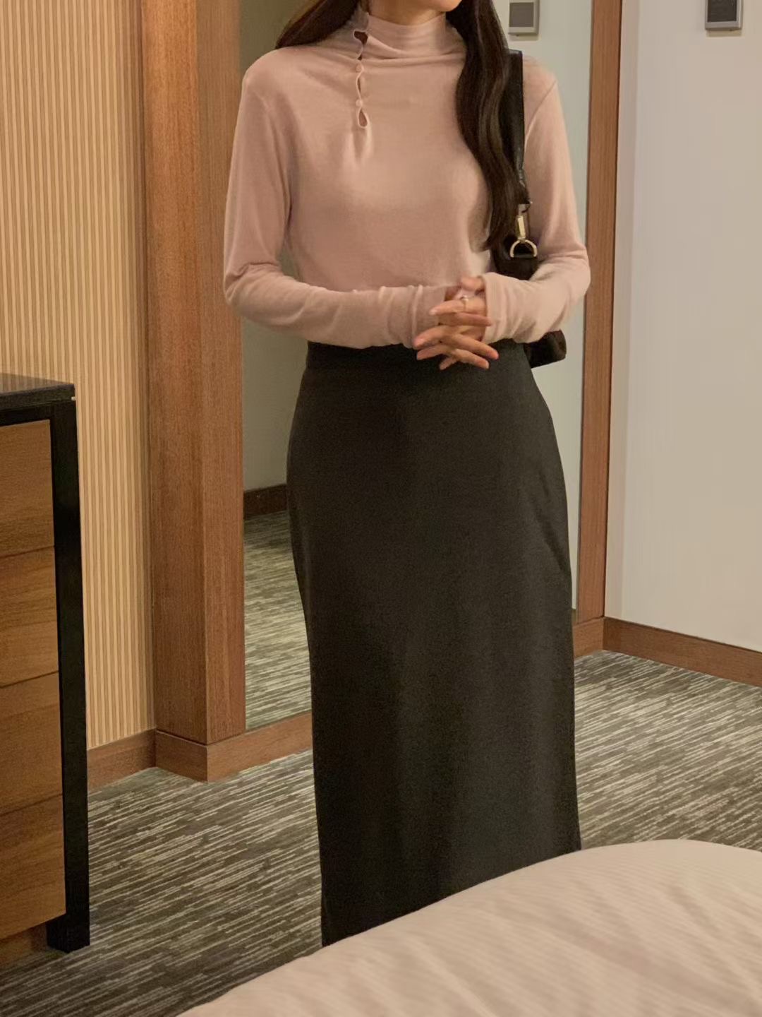 OSRO韓國直郵㊣女裝新款休閑25秋冬真品職業熱賣時尚長袖T恤OSRO長袖T恤