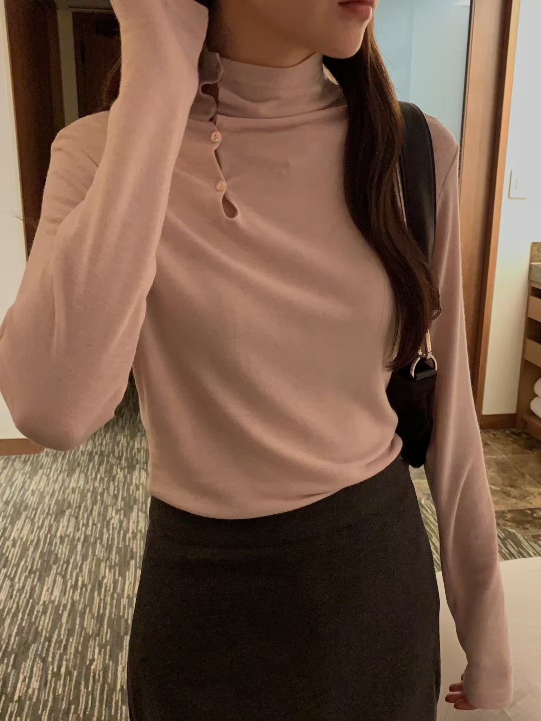 OSRO韓國直郵㊣女裝新款休閑25秋冬真品職業熱賣時尚長袖T恤OSRO長袖T恤圖色1