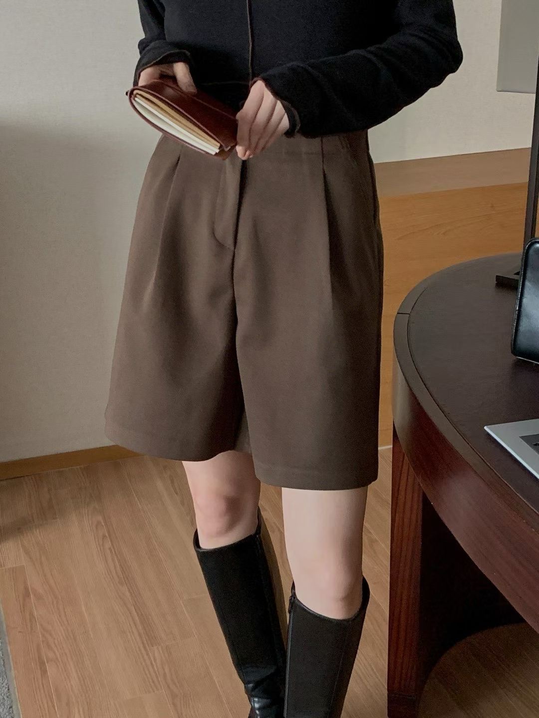 OSRO韓國代購㊣女裝新款25秋冬人氣職業時尚真品推薦短褲絨OSRO短褲