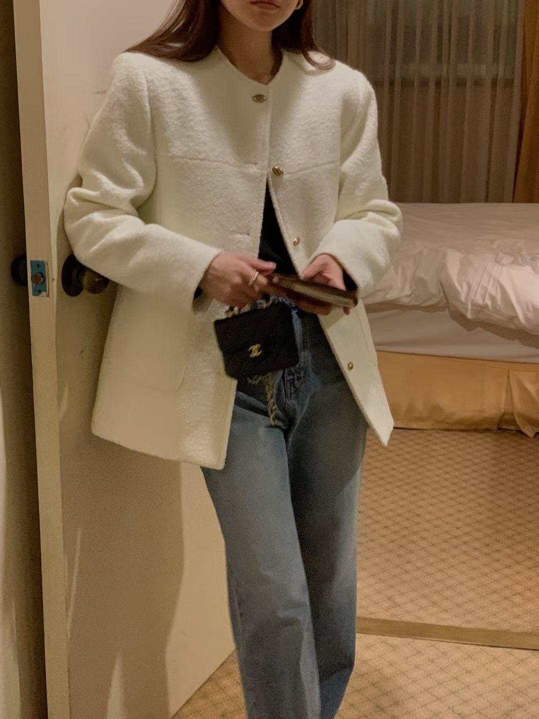 OSRO韓國代購㊣女裝新款推薦熱賣人氣職業休閑時尚夾克花呢OSRO夾克