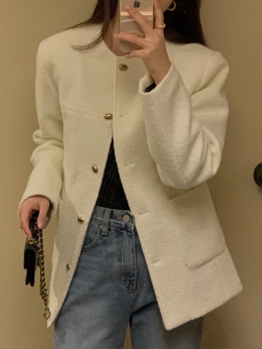 OSRO韓國代購㊣女裝新款推薦熱賣人氣職業休閑時尚夾克花呢OSRO夾克圖色1