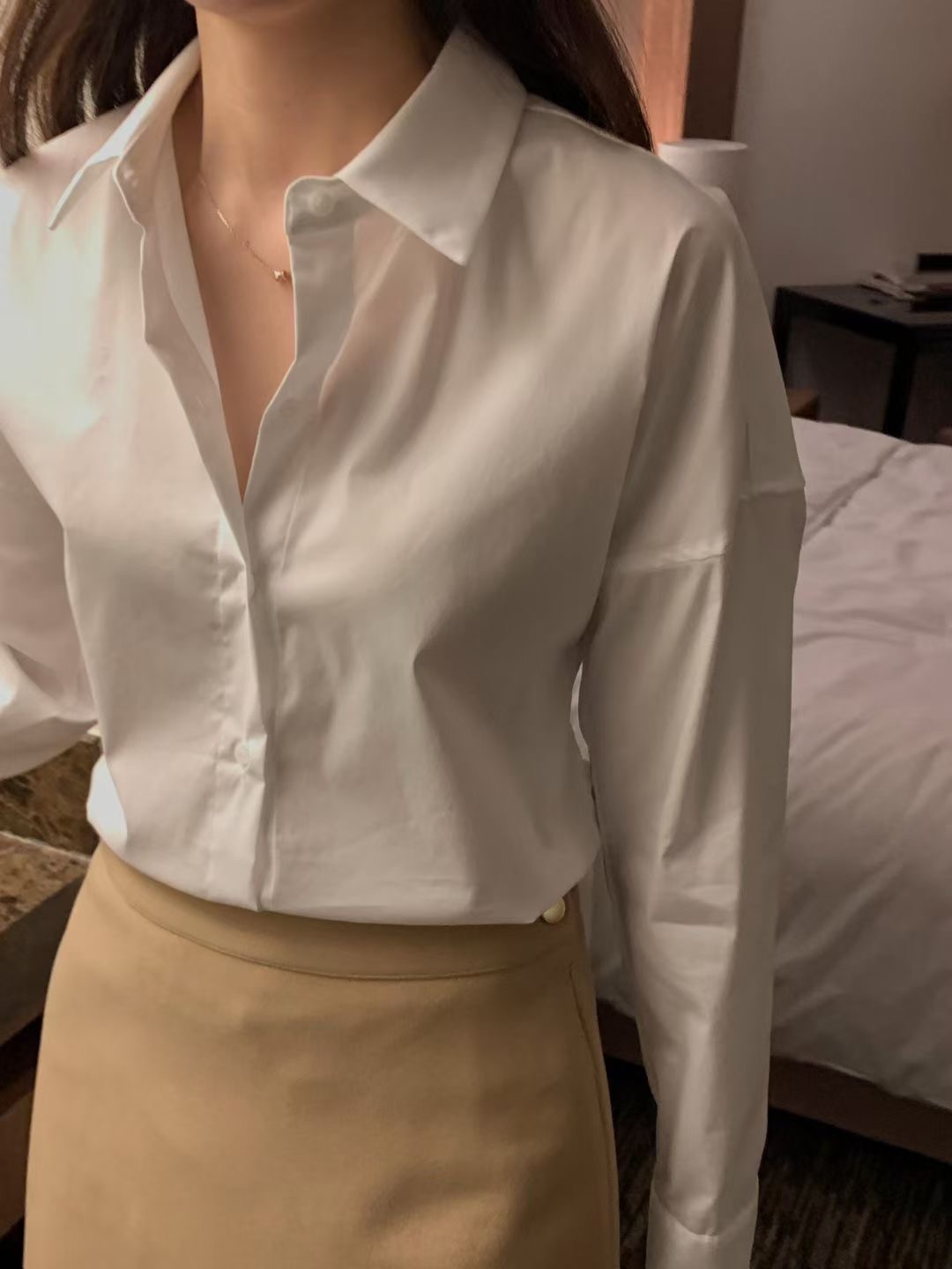 OSRO韓國直郵㊣女裝新品真品休閑熱賣人氣職業25秋冬襯衫蕾絲衫OSRO襯衫/蕾絲衫圖色1