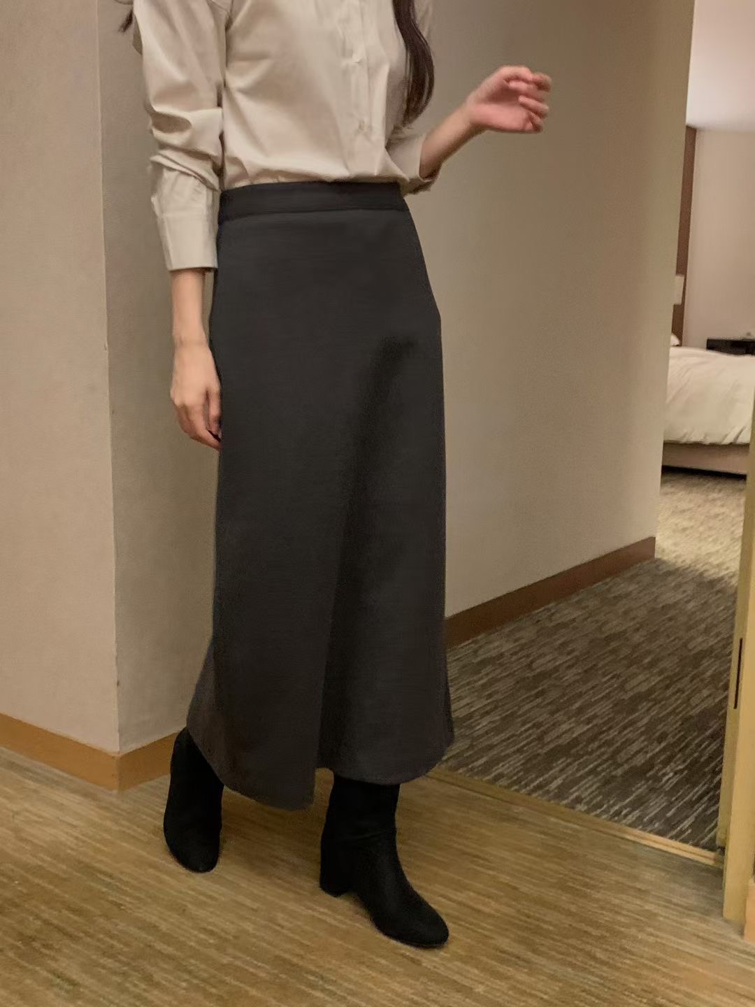 OSRO韓國代購㊣女裝新品休閑真品職業時尚熱賣人氣25秋冬長裙OSRO長裙