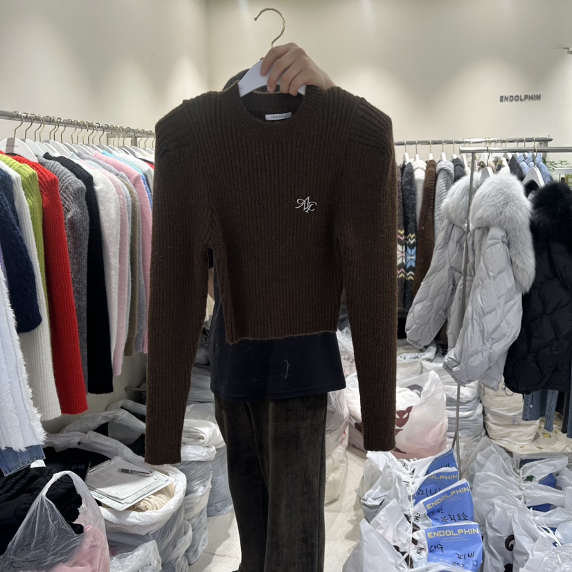 ENDOLPHIN東大門㊣直郵女士新款時尚25秋冬真品推薦人氣毛衣ENDOLPHIN毛衣圖色4棕色