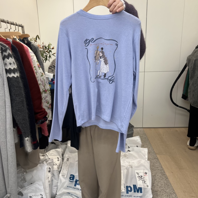 DOHWAJI東大門㊣代購女士新品時尚真品25秋冬熱賣休閑長袖T恤DOHWAJI長袖T恤圖色1