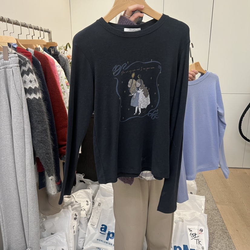 DOHWAJI東大門㊣代購女士新品時尚真品25秋冬熱賣休閑長袖T恤DOHWAJI長袖T恤圖色2