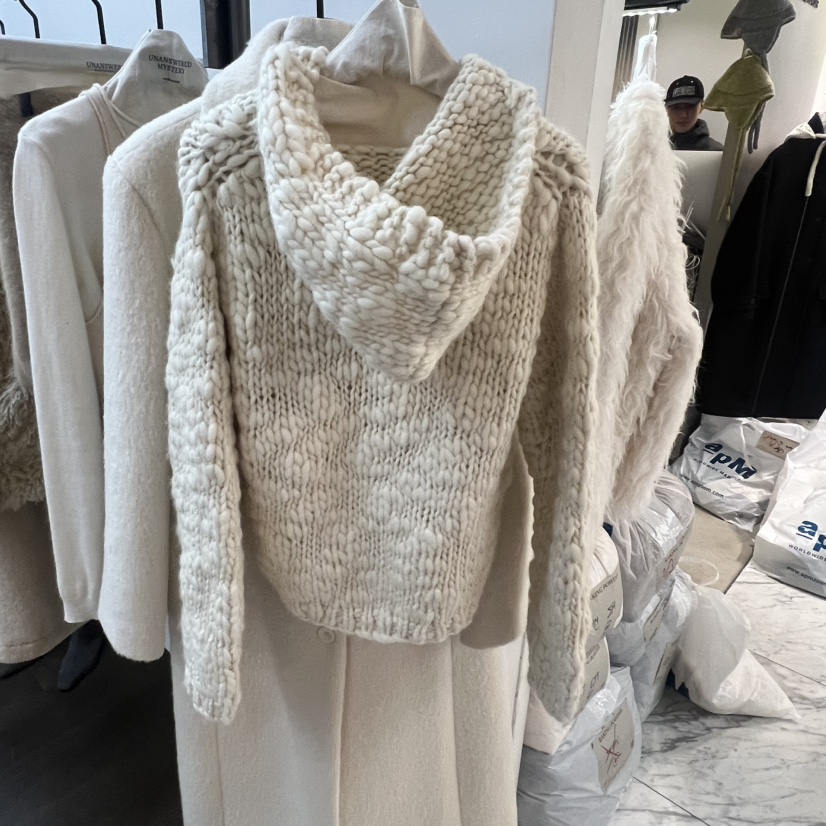 UNANSWERED-MYSTERY東大門㊣直郵女裝新品熱賣毛衣手工編織連帽衫UNANSWERED-MYSTERY毛衣