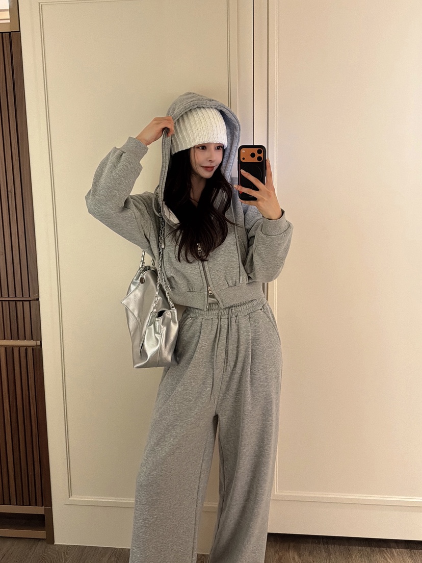 CLOTH東大門㊣實拍女裝新品真品25秋冬休閑推薦套裝加絨套裝CLOTH套裝