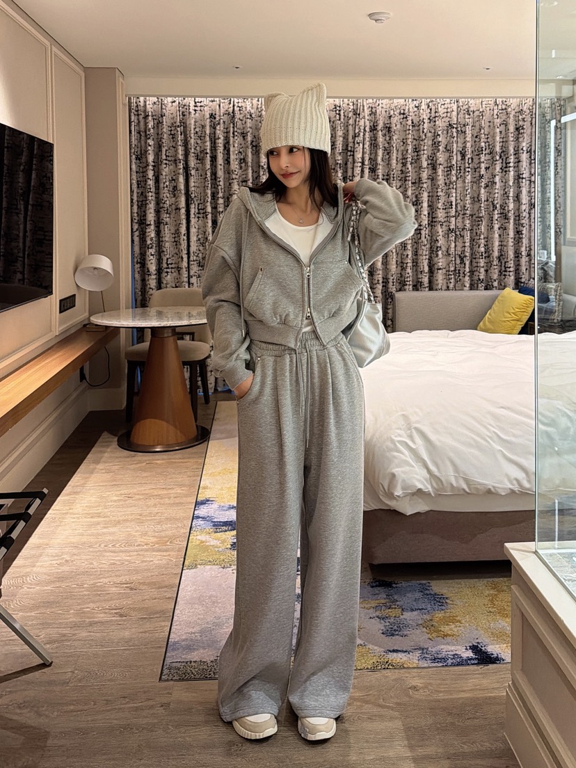 CLOTH東大門㊣實拍女裝新品真品25秋冬休閑推薦套裝加絨套裝CLOTH套裝圖色2