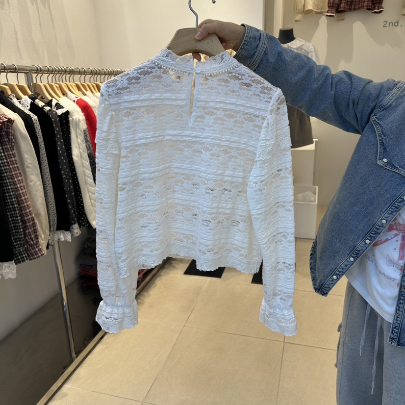 2nd B-S東大門㊣直郵女裝新品職業休閑25秋冬襯衫蕾絲衫蕾絲2nd B-S襯衫/蕾絲衫