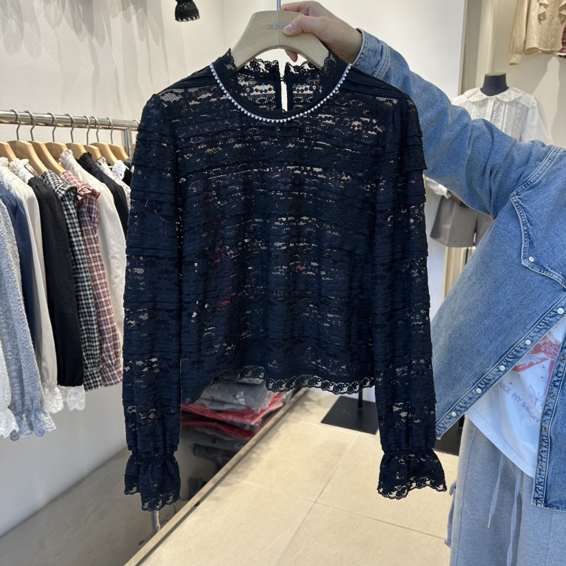 2nd B-S東大門㊣直郵女裝新品職業休閑25秋冬襯衫蕾絲衫蕾絲2nd B-S襯衫/蕾絲衫圖色2