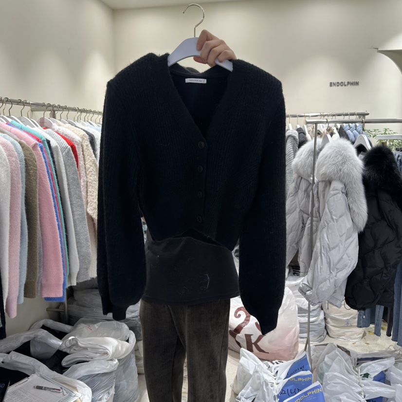 ENDOLPHIN韓國代購㊣女士新品人氣職業時尚25秋冬針織衫棉質開衫ENDOLPHIN針織衫圖色4