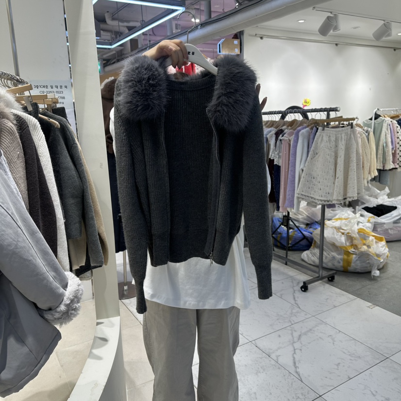 HARU-Q韓國直郵㊣女士新品人氣25秋冬時尚真品推薦針織衫開衫HARU-Q針織衫圖色4墨色