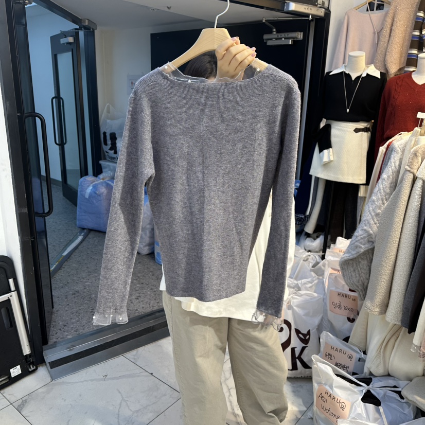 HARU-Q東大門㊣代購女士新款人氣25秋冬休閑針織衫V領開衫HARU-Q針織衫
