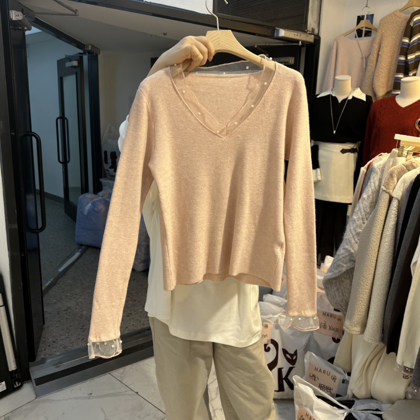 HARU-Q東大門㊣代購女士新款人氣25秋冬休閑針織衫V領開衫HARU-Q針織衫圖色3