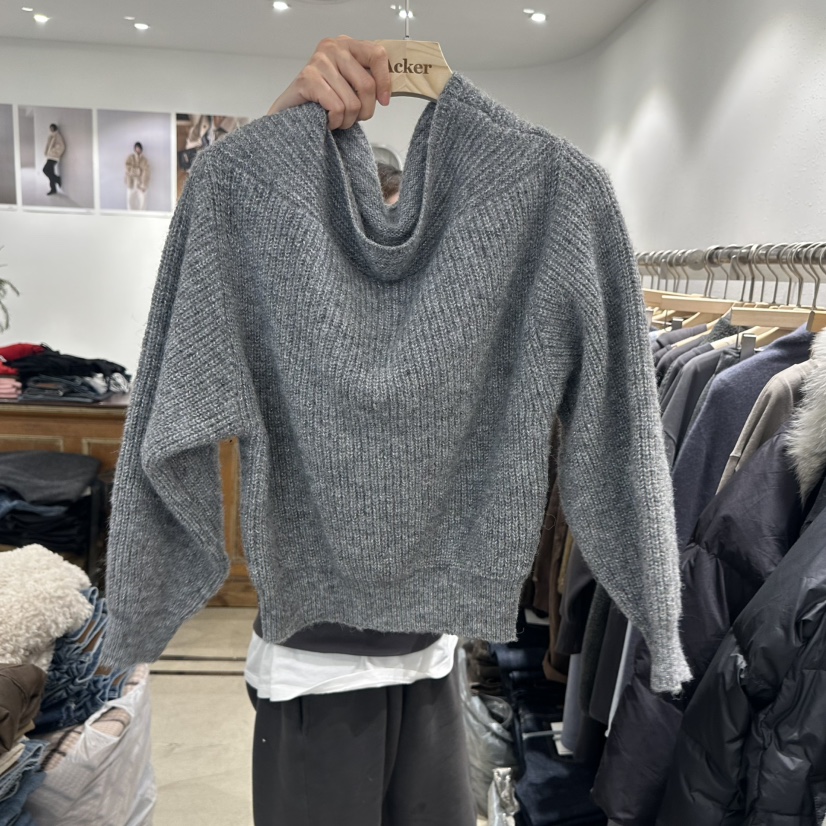 ACKER韓國代購㊣女裝新款熱賣休閑人氣職業真品25秋冬毛衣露肩ACKER毛衣圖色2