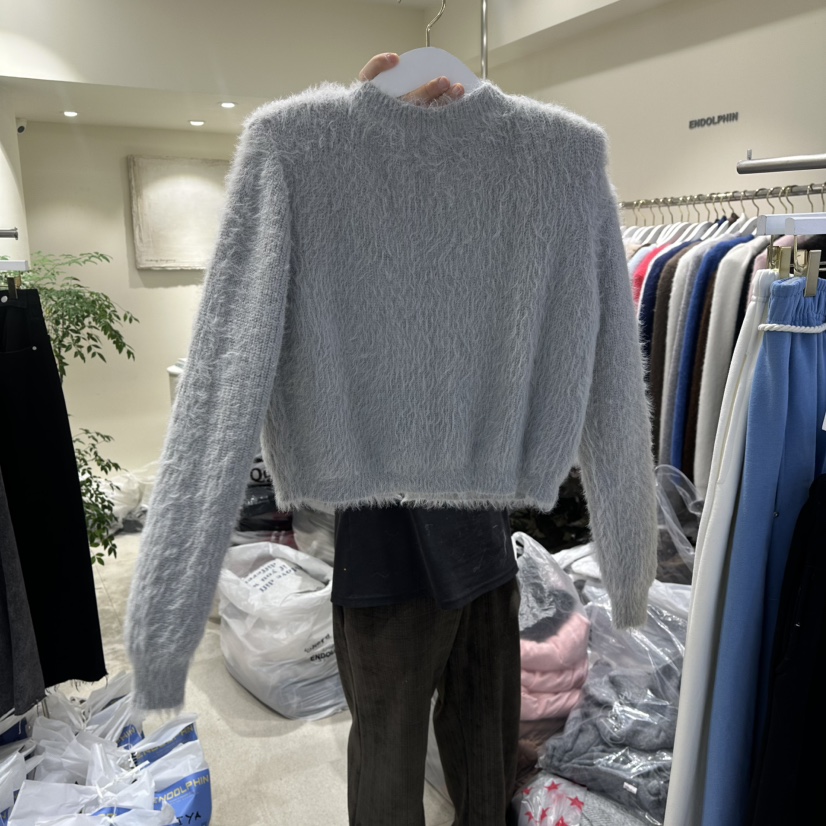 ENDOLPHIN東大門㊣實拍女裝新品休閑25秋冬時尚人氣毛衣貂皮ENDOLPHIN毛衣