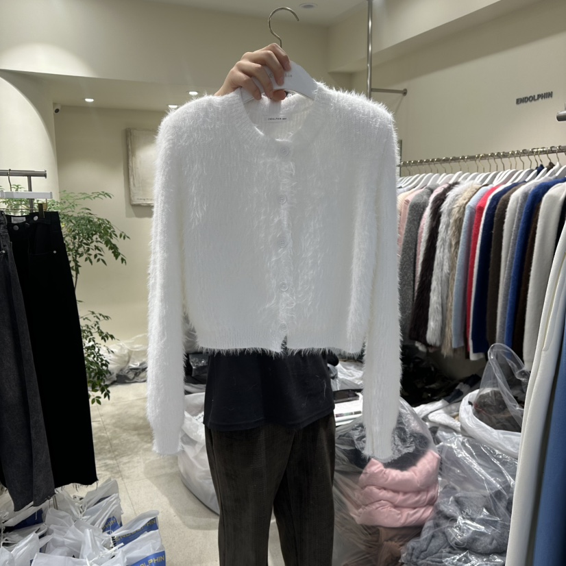 ENDOLPHIN東大門㊣實拍女裝新品休閑25秋冬時尚人氣毛衣貂皮ENDOLPHIN毛衣圖色1