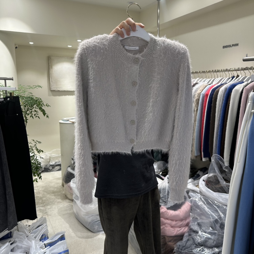 ENDOLPHIN東大門㊣實拍女裝新品休閑25秋冬時尚人氣毛衣貂皮ENDOLPHIN毛衣圖色3米色