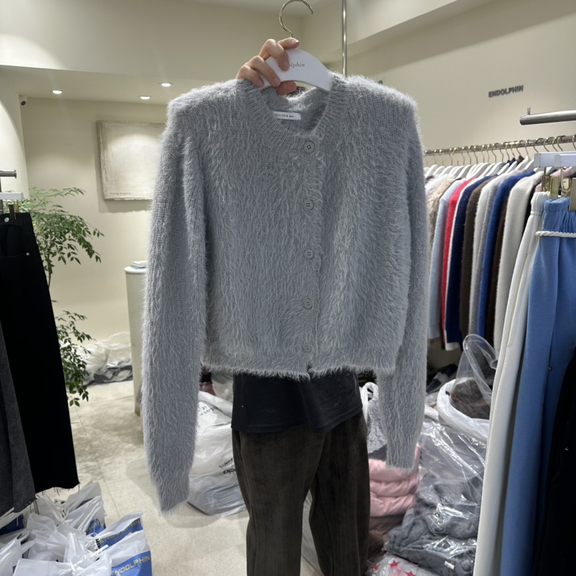 ENDOLPHIN東大門㊣實拍女裝新品休閑25秋冬時尚人氣毛衣貂皮ENDOLPHIN毛衣圖色5霧霾藍