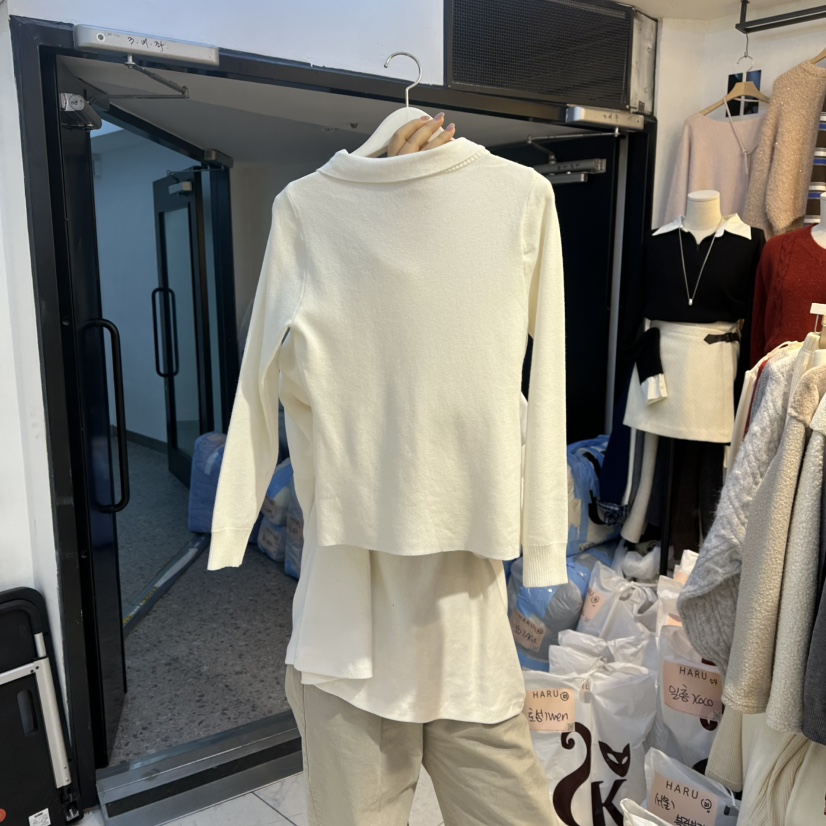 HARU-Q韓國直郵㊣女裝新品推薦休閑職業25秋冬長袖T恤網眼HARU-Q長袖T恤