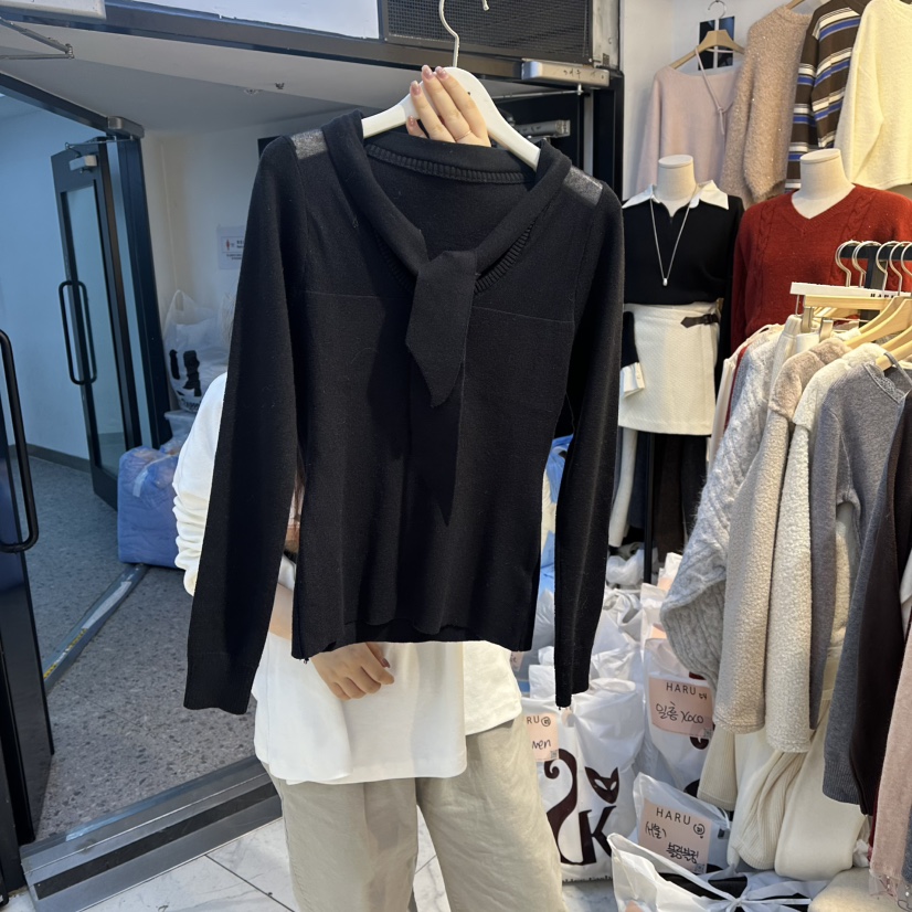 HARU-Q韓國直郵㊣女裝新品推薦休閑職業25秋冬長袖T恤網眼HARU-Q長袖T恤圖色4