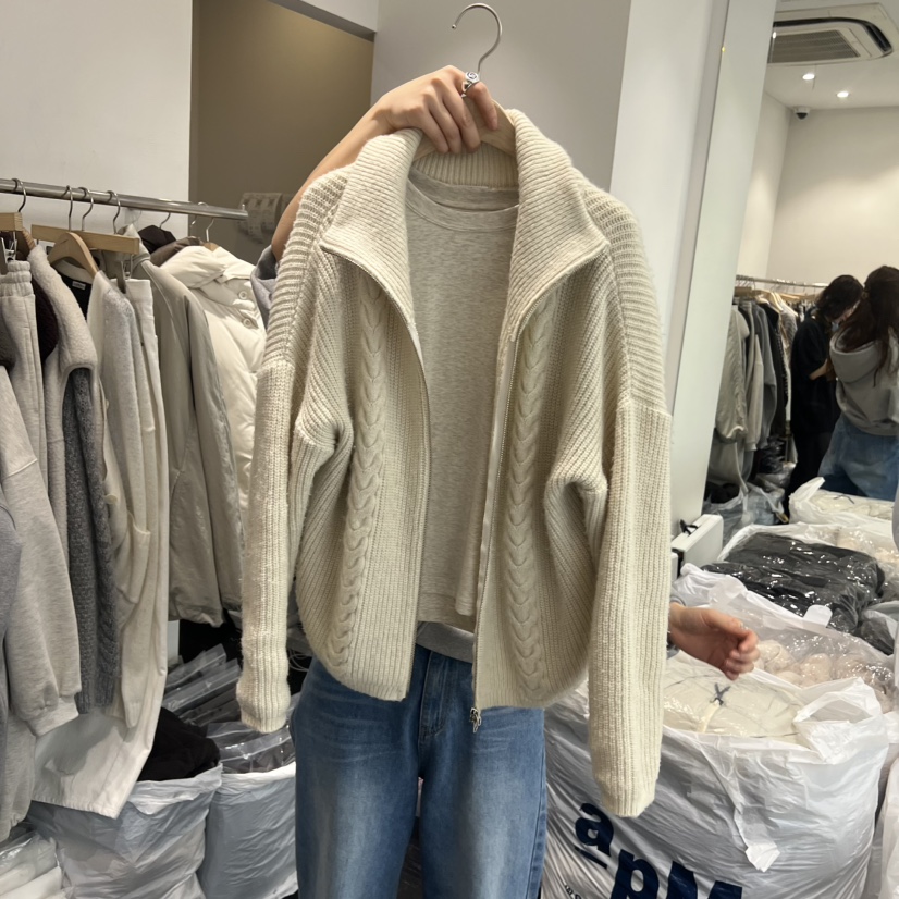 TAFFETA東大門㊣直郵女士新品25秋冬熱賣推薦人氣時尚毛衣拉鏈TAFFETA毛衣圖色1