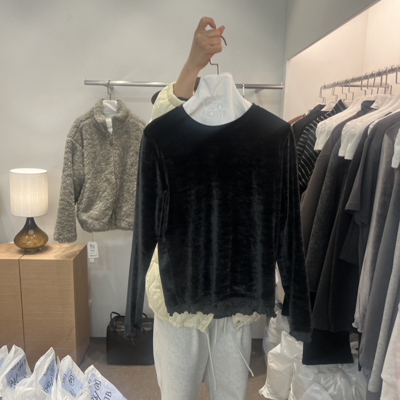 SIHO ARCHIVE東大門㊣代購女士新款25秋冬真品長袖T恤絲絨SIHO ARCHIVE長袖T恤圖色2