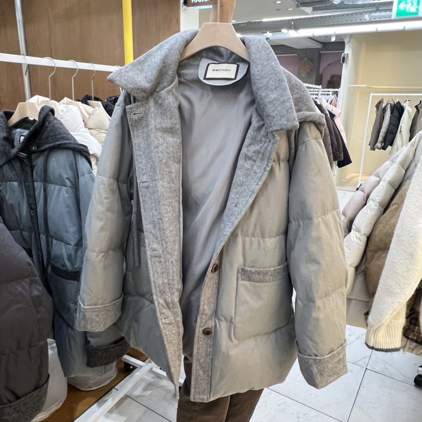 SIMPLE PARK/WMSTORY東大門㊣代購女裝新品推薦短款羽絨服填充連帽鵝絨SIMPLE PARK/WMSTORY短款羽絨服圖色2