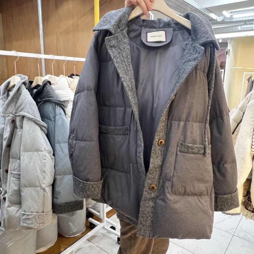 SIMPLE PARK/WMSTORY東大門㊣代購女裝新品推薦短款羽絨服填充連帽鵝絨SIMPLE PARK/WMSTORY短款羽絨服圖色3