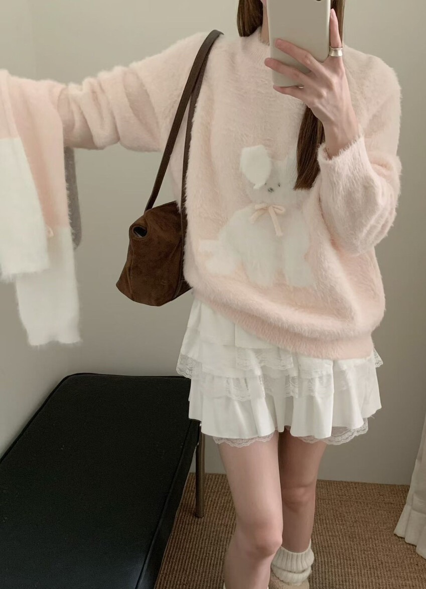 OLA東大門㊣實拍女士新款休閑職業真品時尚人氣針織衫含圍巾mellor/OLA針織衫