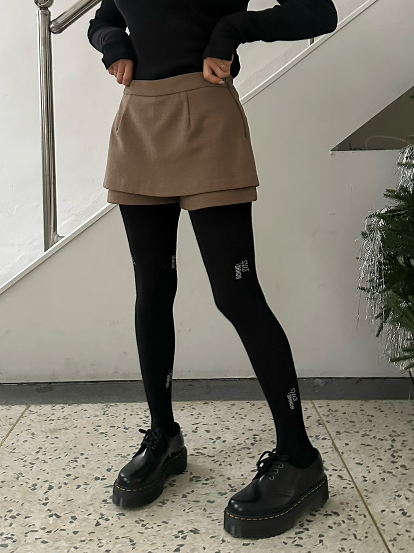 BYRING韓國代購㊣女裝新款熱賣真品職業休閑時尚裙褲人字紋BYRING裙褲