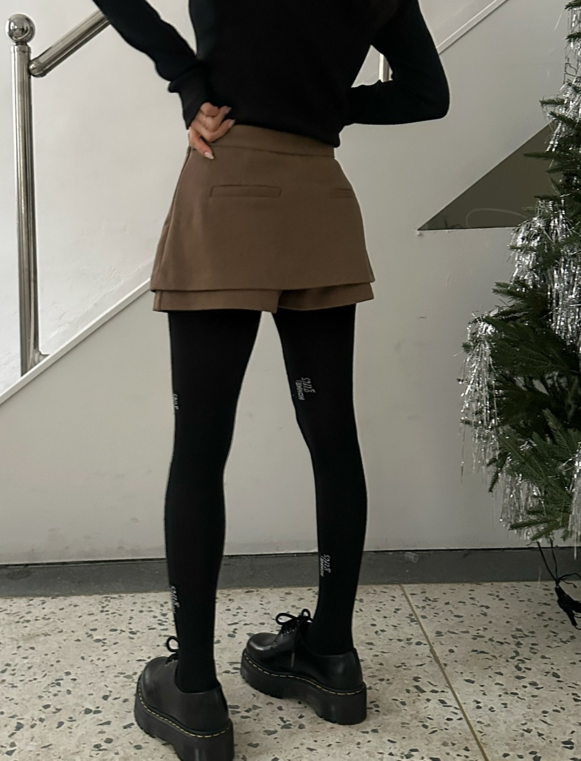 BYRING韓國代購㊣女裝新款熱賣真品職業休閑時尚裙褲人字紋BYRING裙褲