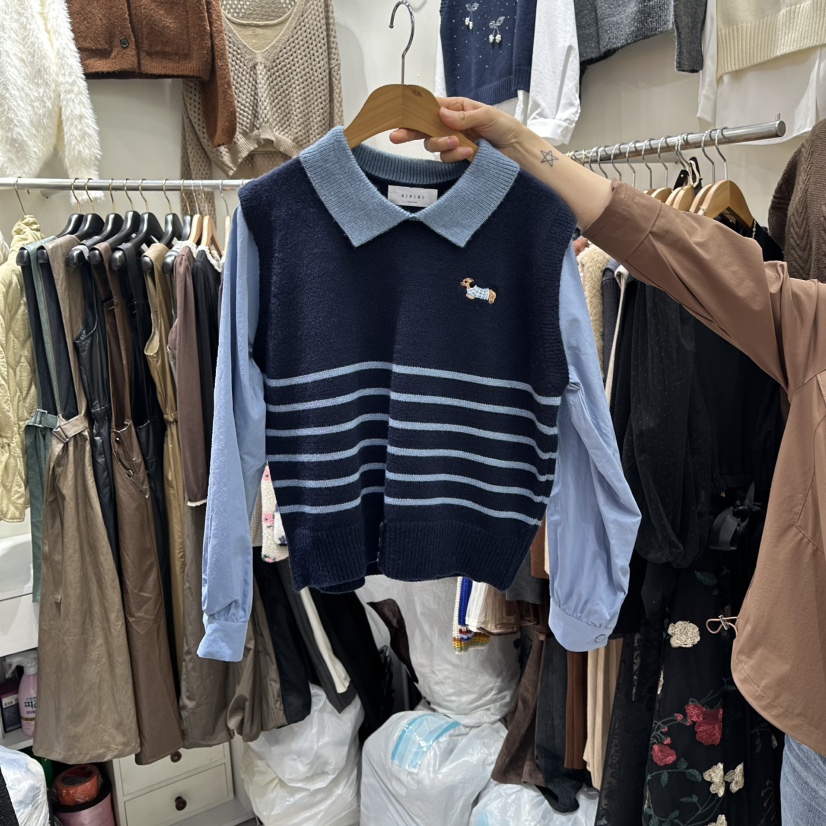 BIKINI東大門㊣實拍女士新品時尚休閑人氣襯衫蕾絲衫假兩件BIKINI襯衫/蕾絲衫圖色2