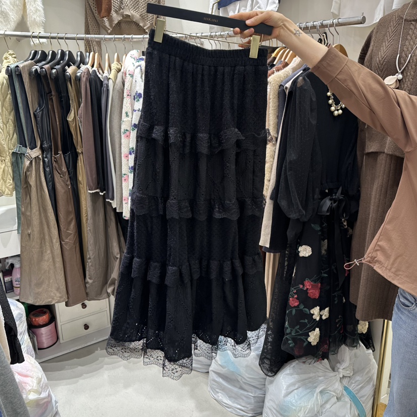 BIKINI東大門㊣直郵女裝新品真品職業人氣休閑時尚長裙蕾絲BIKINI長裙圖色3