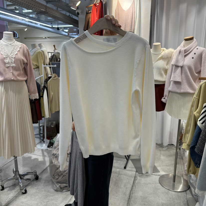 FLYFLY/LULULALLA/LIVE東大門㊣實拍女裝新款職業長袖T恤透明FLYFLY/LULULALLA/LIVE長袖T恤圖色1