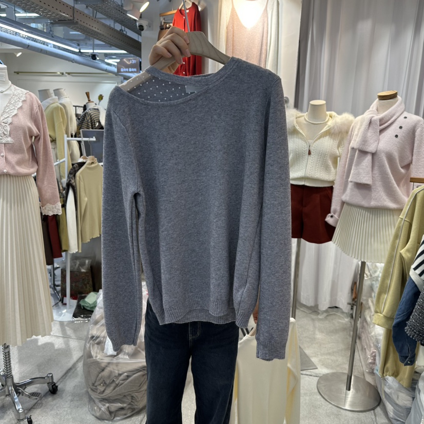 FLYFLY/LULULALLA/LIVE東大門㊣實拍女裝新款職業長袖T恤透明FLYFLY/LULULALLA/LIVE長袖T恤圖色2