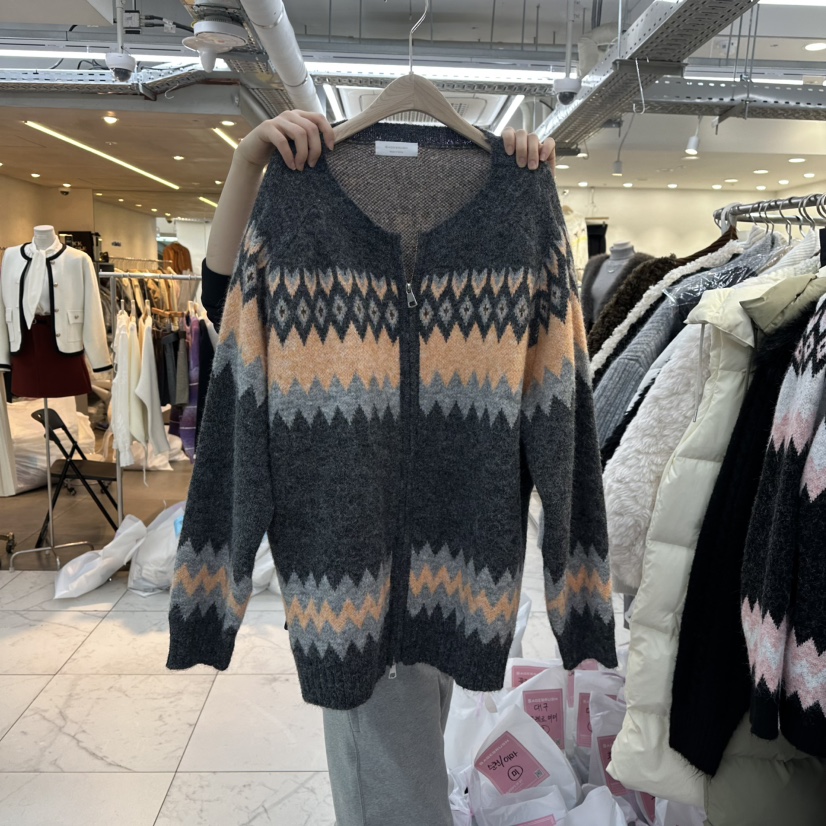 SAGE BRUSH韓國代購㊣女士新款真品推薦休閑職業25秋冬毛衣拉鏈SAGE BRUSH毛衣圖色1