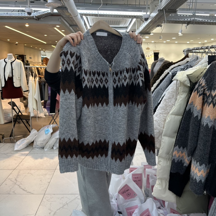 SAGE BRUSH韓國代購㊣女士新款真品推薦休閑職業25秋冬毛衣拉鏈SAGE BRUSH毛衣圖色3